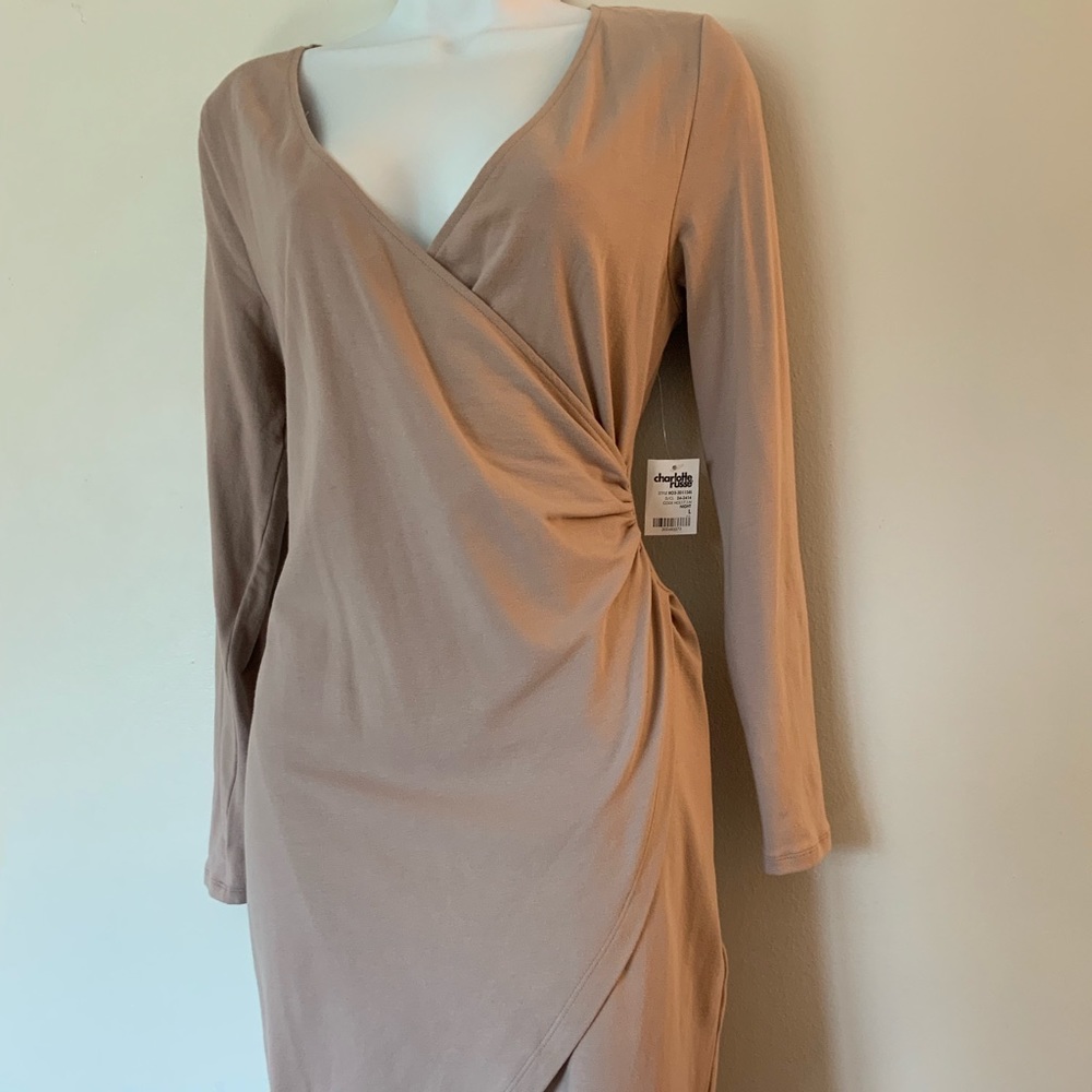 Charlotte Russe Beige Large Wrap Dress. New.